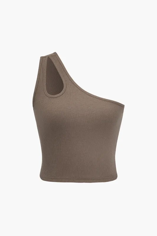 One Shoulder Cut Out Tank Top sold by Micas