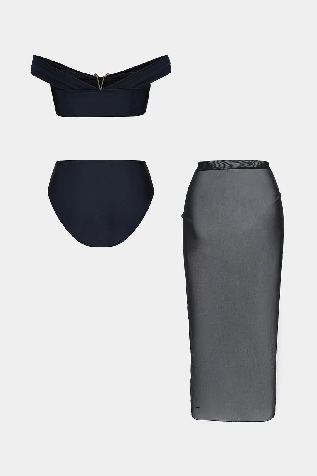 Metallic Cut Out Ruched Bikini Set sold by Micas product image thumbnail 2