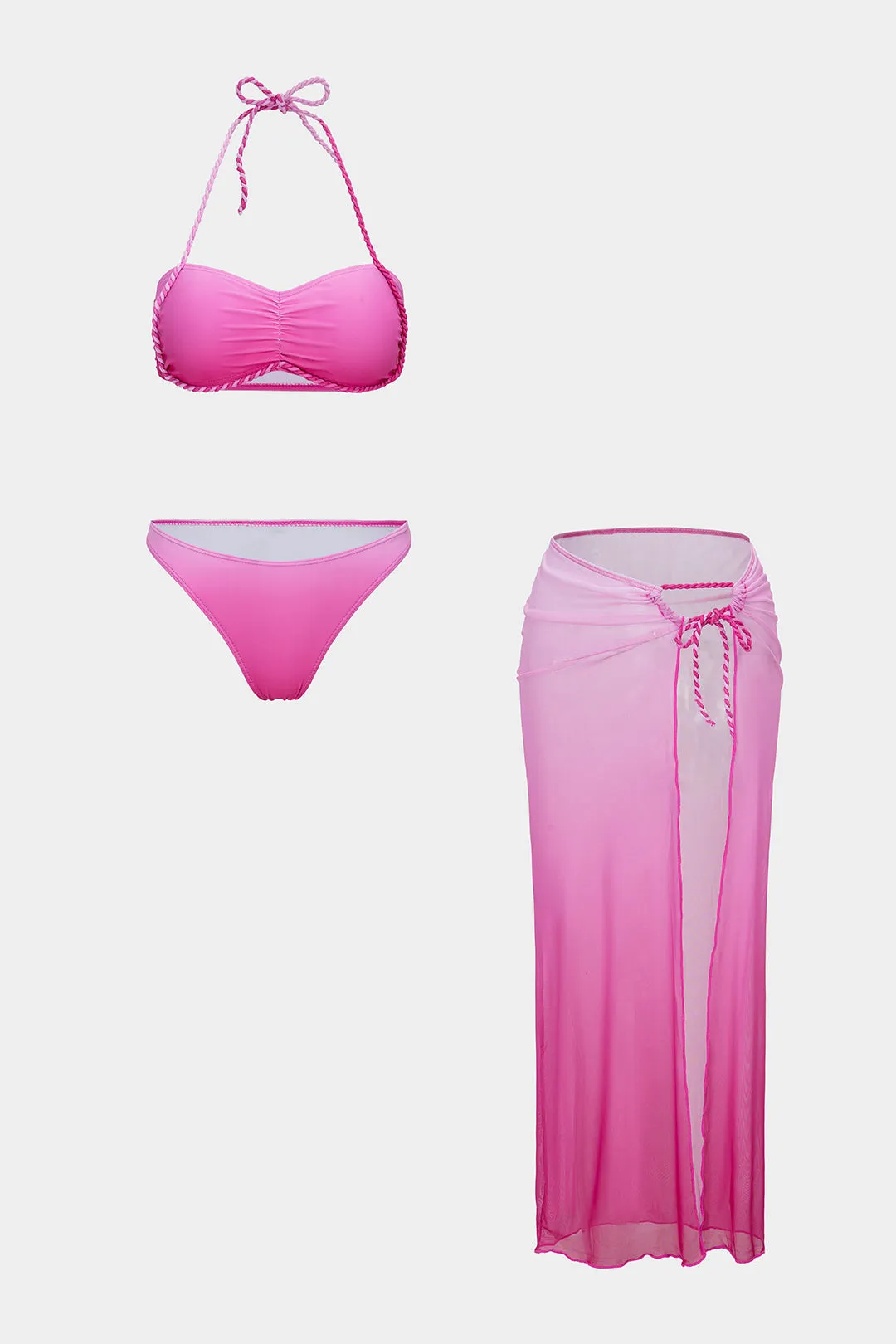 Knot Twist Halter Neck Backless Bikini Set sold by Micas