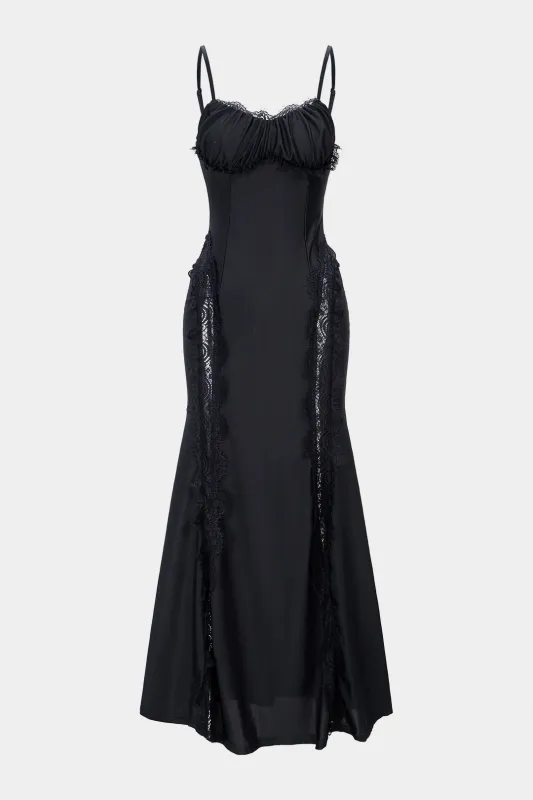 Lace Patchwork Cut Out Slip Sleeveless Maxi Dress sold by Micas