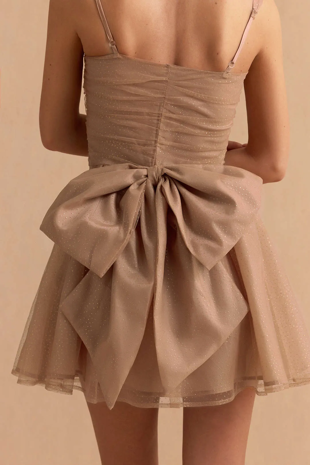 Chiffon Patchwork Bow Butterfly Ruched Slip Sleeveless Mini Dress sold by Micas product image thumbnail 4