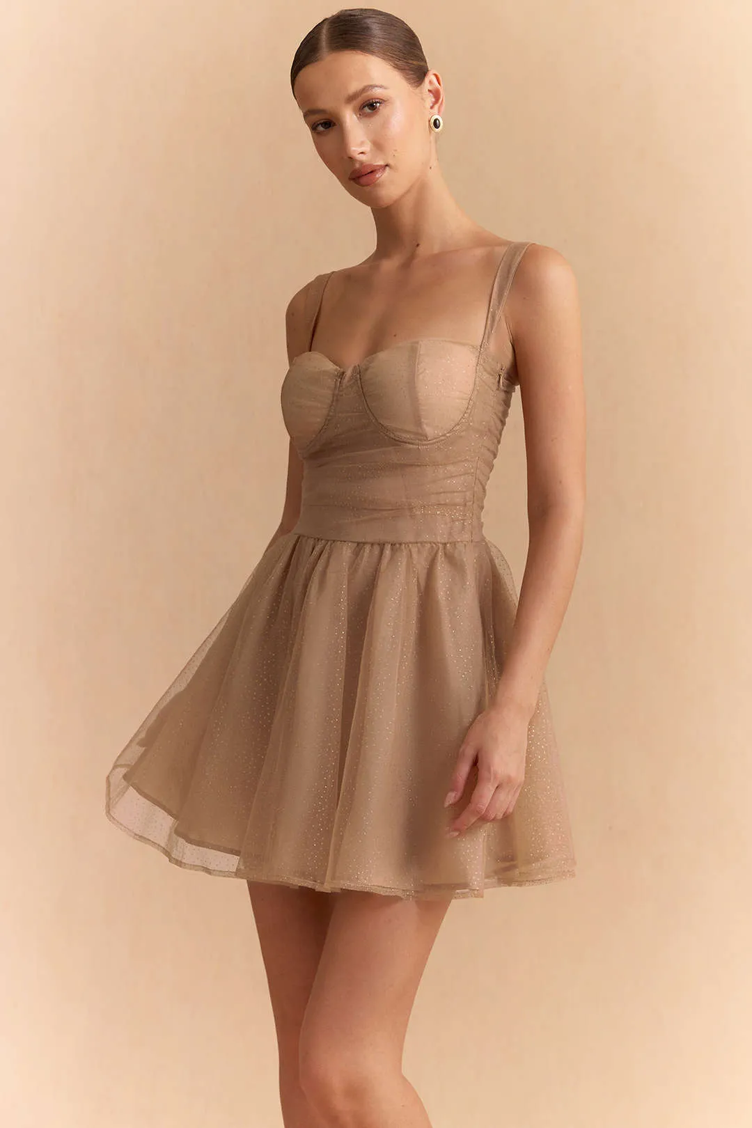 Chiffon Patchwork Bow Butterfly Ruched Slip Sleeveless Mini Dress sold by Micas