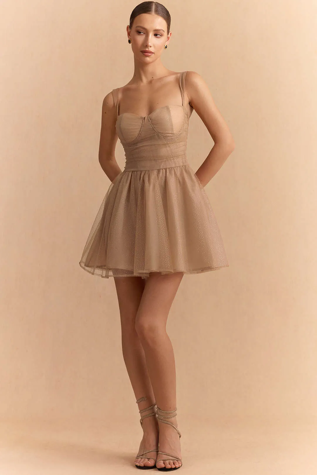 Chiffon Patchwork Bow Butterfly Ruched Slip Sleeveless Mini Dress sold by Micas product image thumbnail 5