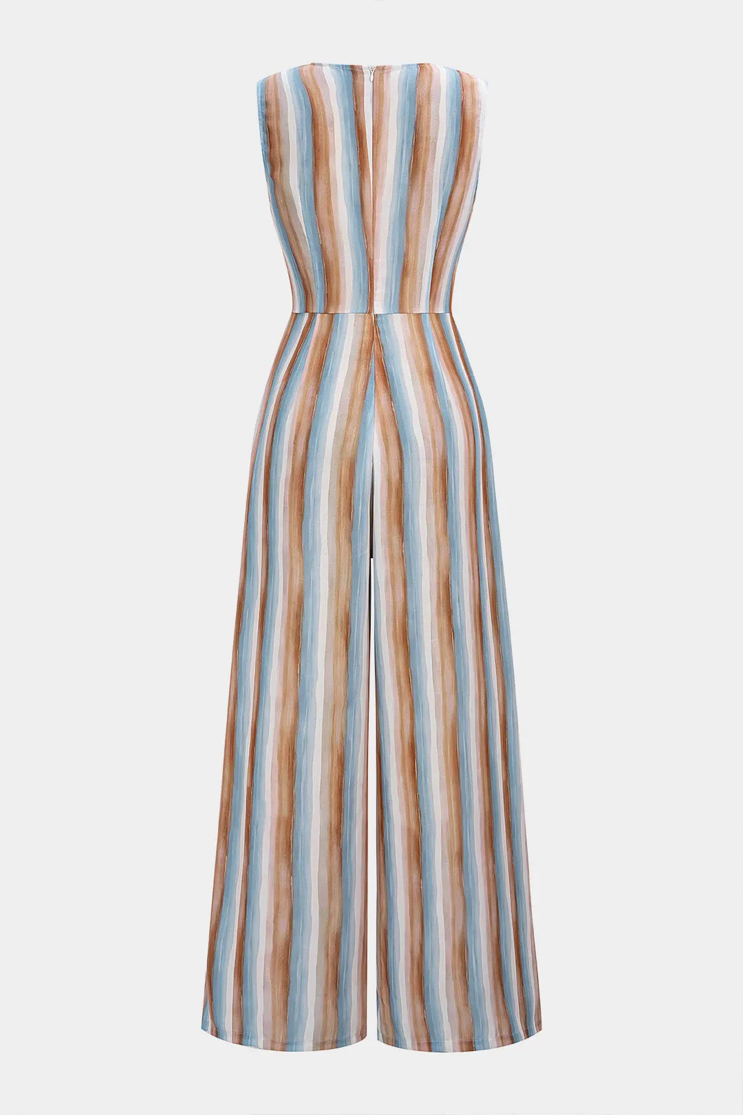 Stripes Print V-Neck Strappy Sleeveless Jumpsuit sold by Micas product image thumbnail 2