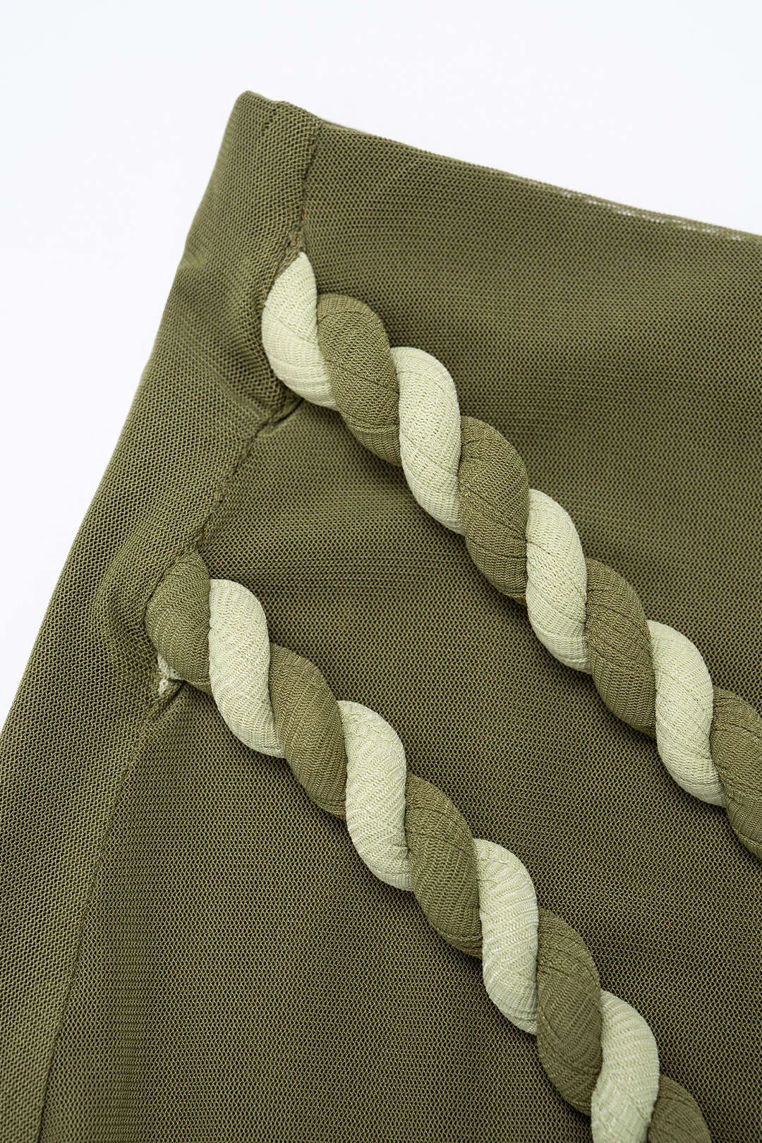 Mesh Crossed Twist Knot Backless Ruched Top And Asymmetrical Skirt Set sold by Micas product image thumbnail 2