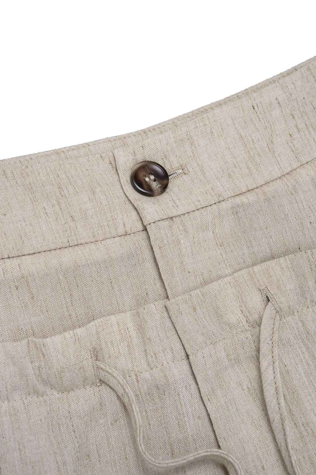 Linen Tie-Up Double Waistband Ruched Pants sold by Micas product image thumbnail 3