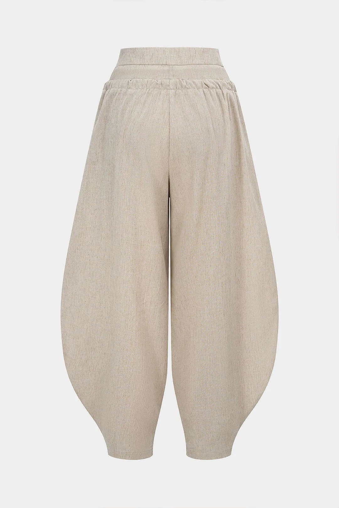 Linen Tie-Up Double Waistband Ruched Pants sold by Micas product image thumbnail 2