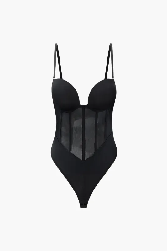 Mesh Backless Sleeveless Bodysuit sold by Micas