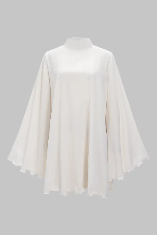 Satin Backless Bell Long Sleeve Mini Dress sold by Micas