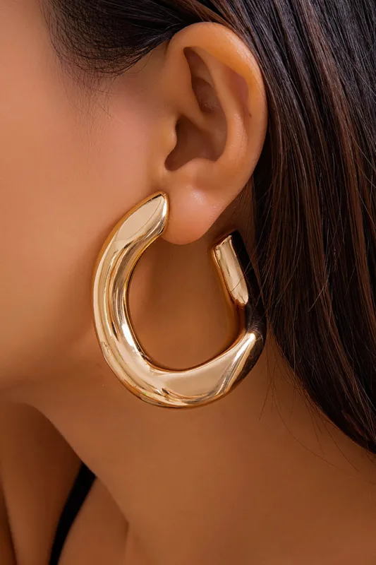 Metal Asymmetrical Geometry Earrings sold by Micas