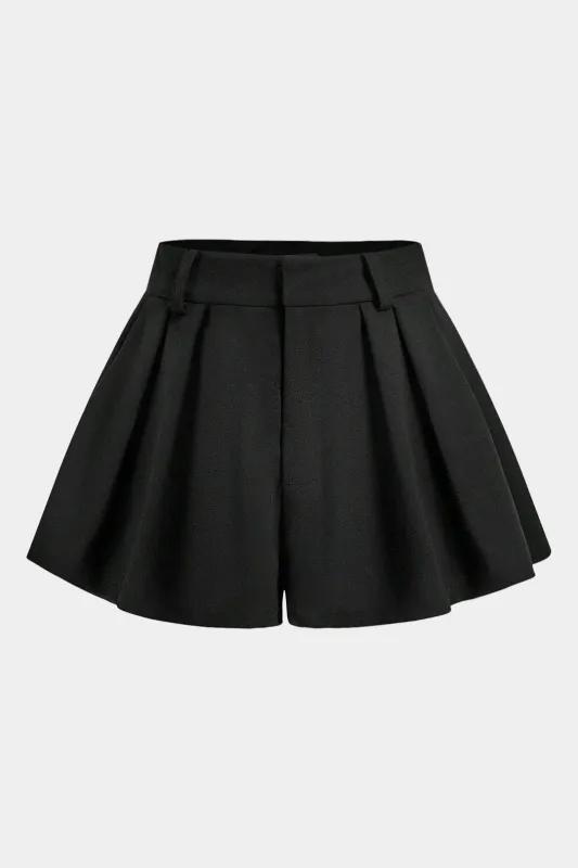 Plus Size Button Pleated Shorts sold by Micas