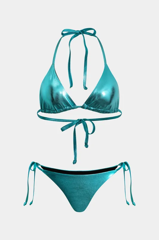 Halter Neck Tie-Up Bikini Set sold by Micas