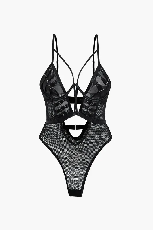 Mesh Cut Out Lingerie Bodysuit sold by Micas