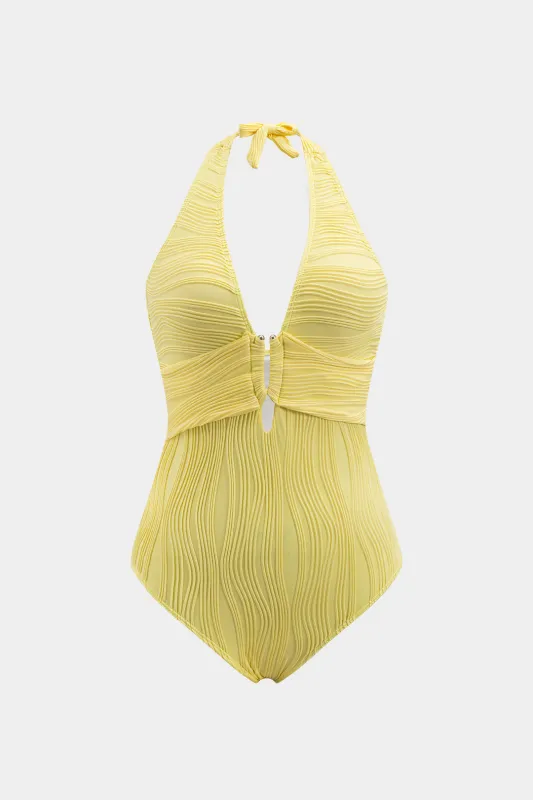 Halter Neck Tie Up Backless Swimsuit sold by Micas
