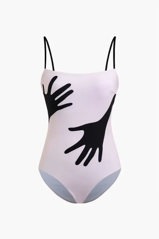 Contrast Print Swimsuit sold by Micas