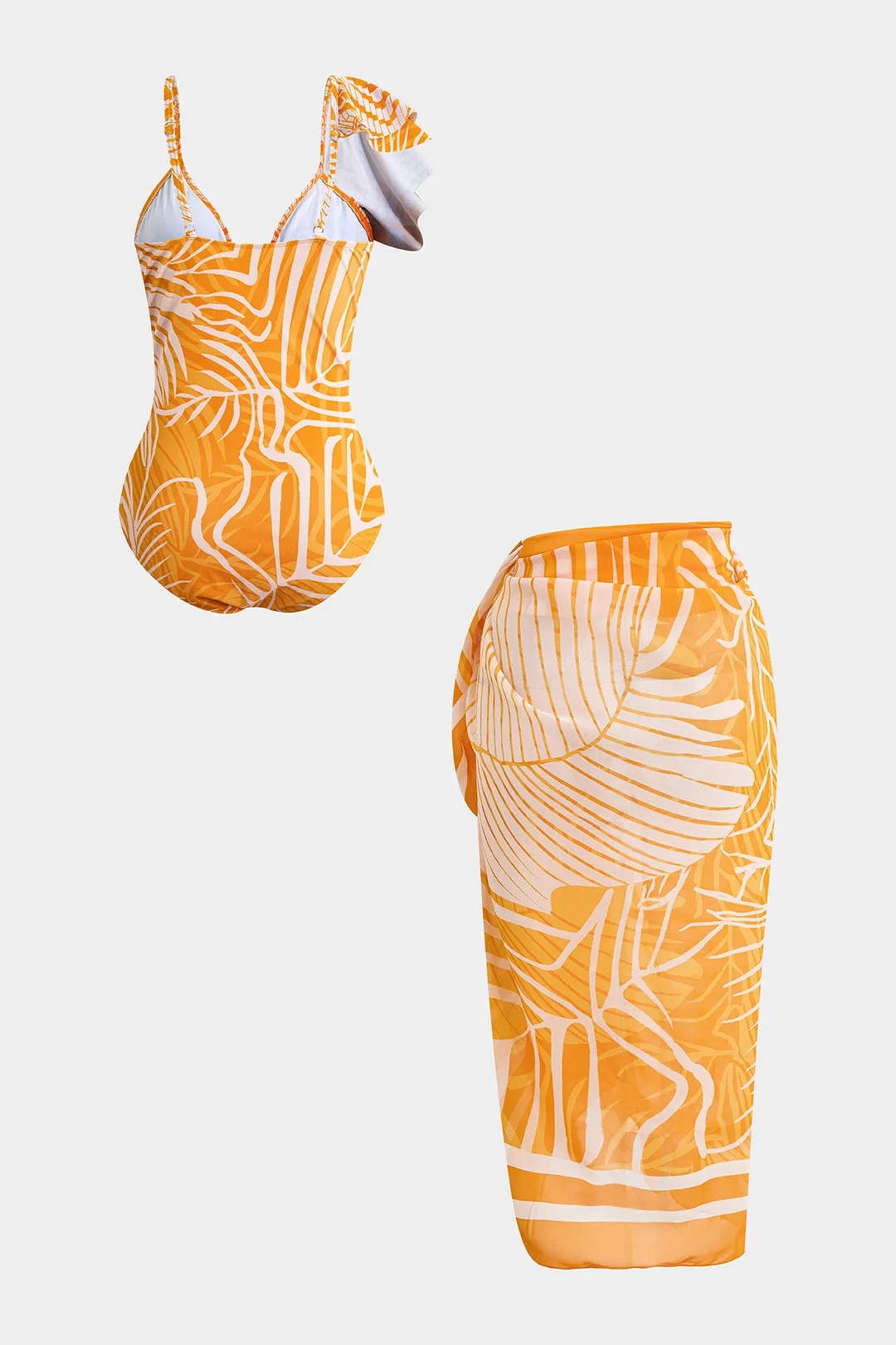 Chiffon Asymmetrical Ruched Tie Up Bikini Set sold by Micas product image thumbnail 2