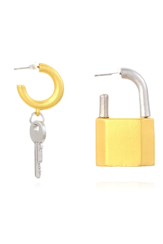 Metal Key Lock Earrings made by Micas