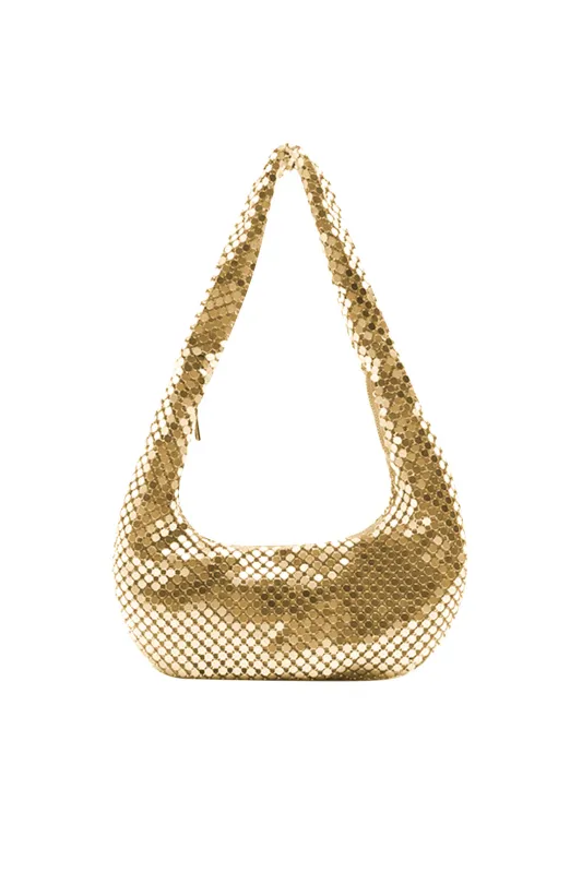 Metallic Sequins Decor Zipper Clutch Bag sold by Micas