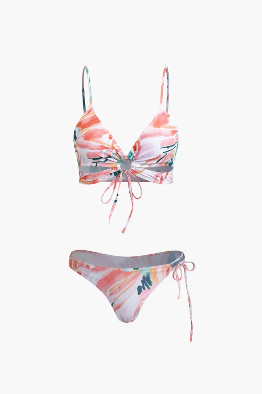 Tie-Up Ruched Cut Out Bikini Set sold by Micas