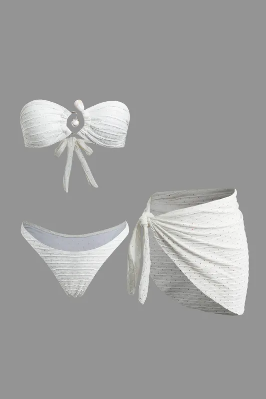 3PC Ruched Tie Up Bikini Set sold by Micas