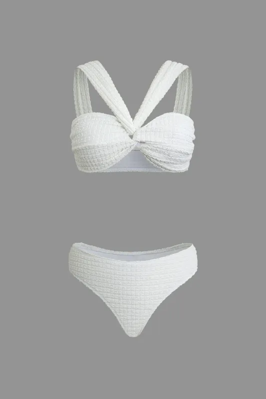 Solid Twist Knot Bikini Set sold by Micas