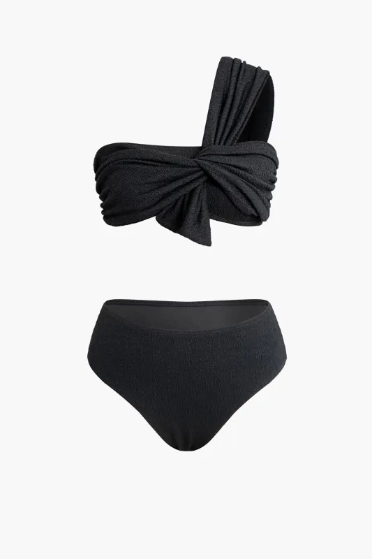 One Shoulder Ruched Bikini Set sold by Micas