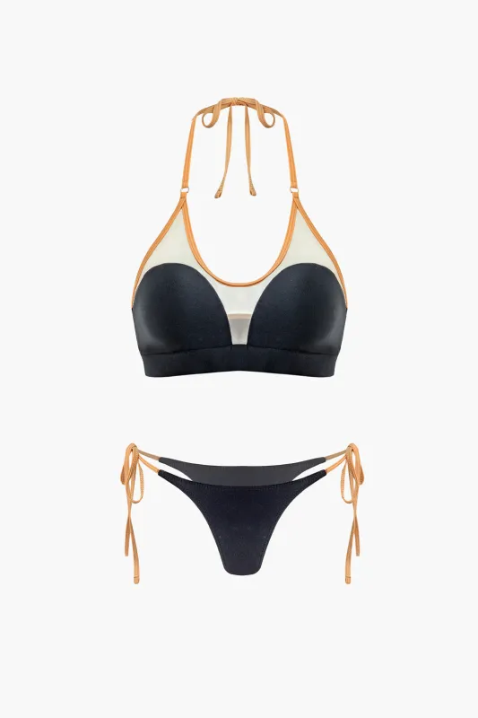 Mesh Contrast Bikini Set sold by Micas