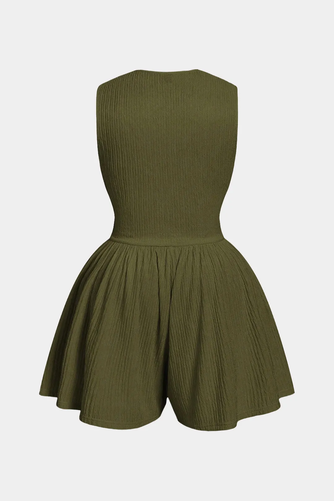 Plus Size Solid V-Neck Sleeveless Romper sold by Micas product image thumbnail 2