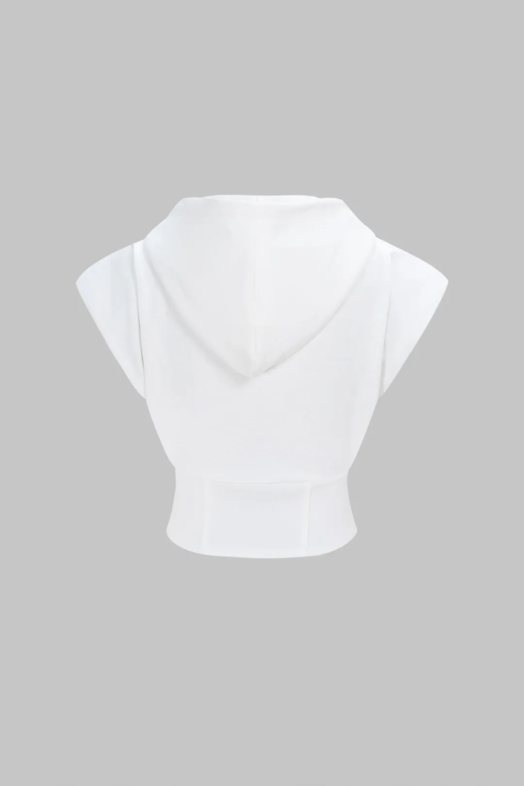 Zipper Drawstring Sleeveless Hoodie sold by Micas product image thumbnail 2