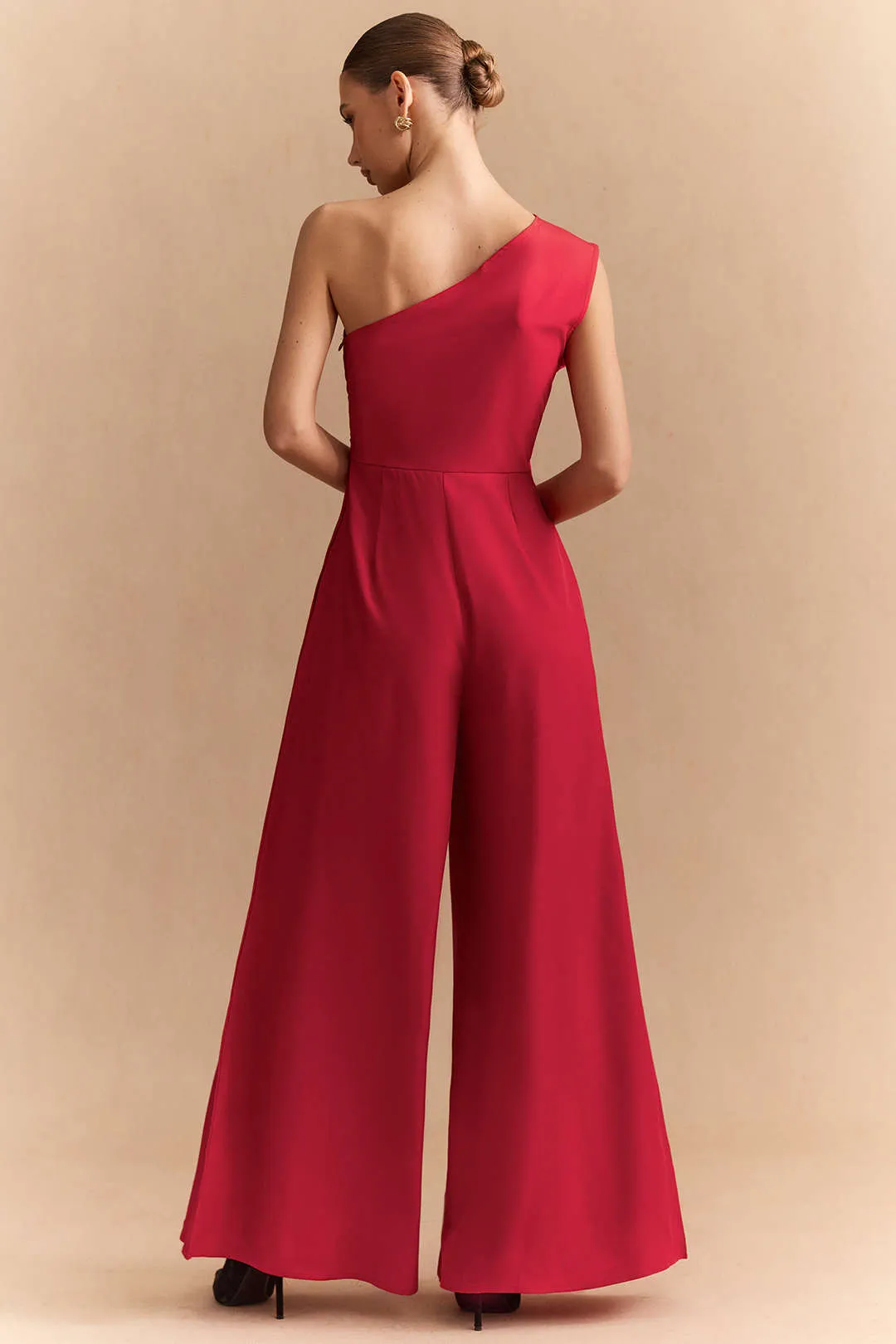 Solid One Shoulder Strappy Sleeveless Jumpsuit sold by Micas product image thumbnail 5