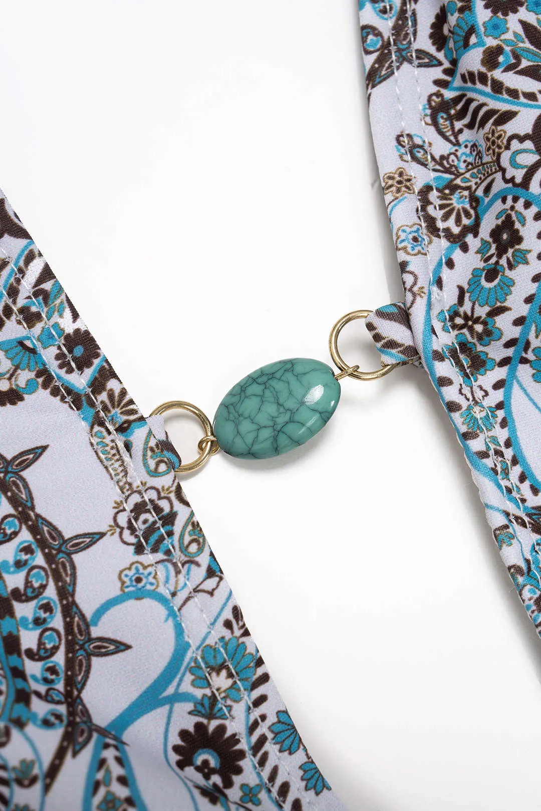 Artistic Print V-Neck Tie Back Backless Swimsuit sold by Micas product image thumbnail 3