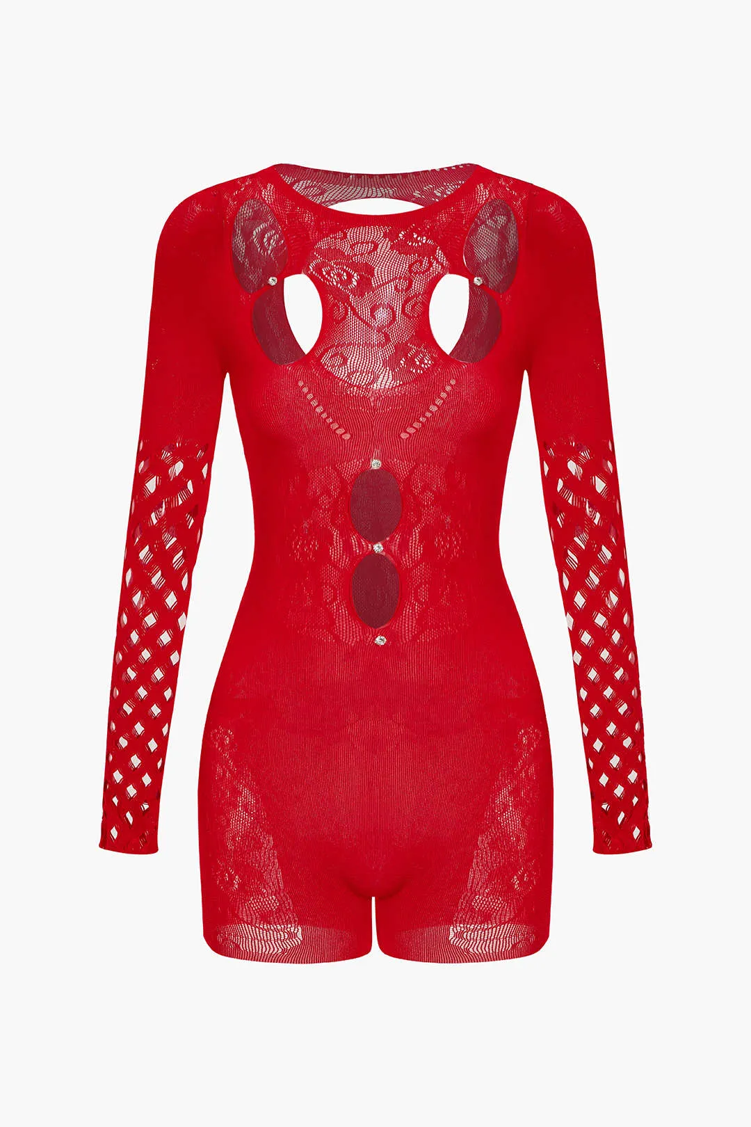 Solid Cut Out Button Long Sleeve Jumpsuit sold by Micas
