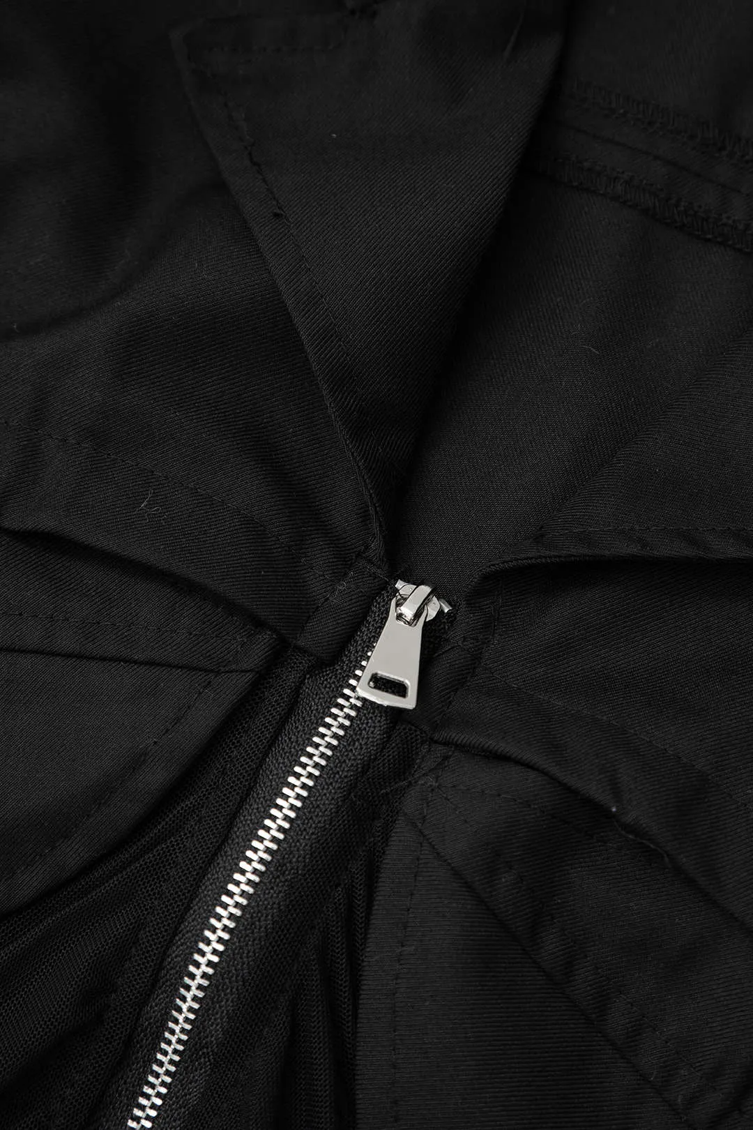 Mesh Patchwork Zipper Ruched Jacket sold by Micas product image thumbnail 3