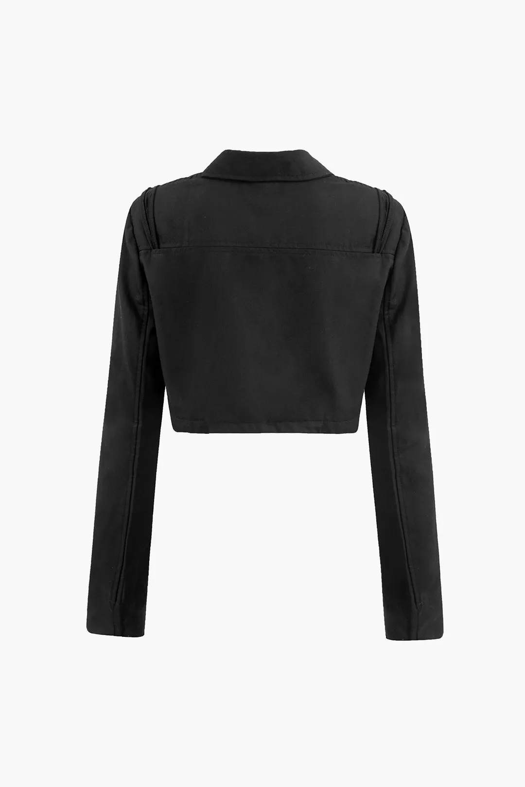 Mesh Patchwork Zipper Ruched Jacket sold by Micas product image thumbnail 2