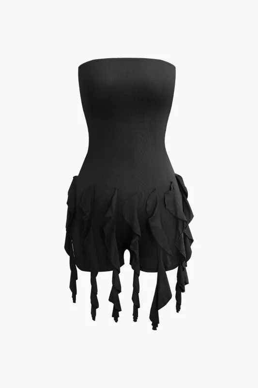 Fringe Hem Sleeveless Romper sold by Micas
