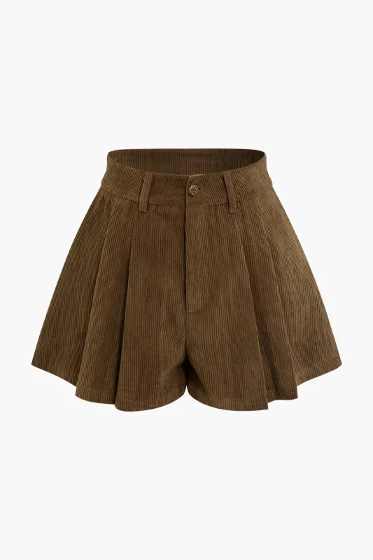 Solid Pleated Shorts sold by Micas