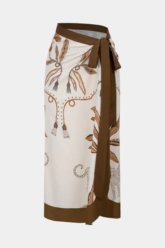 Artistic Print Strappy Bikini Skirt sold by Micas