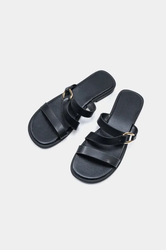 Faux Leather Flat Sandals sold by Micas