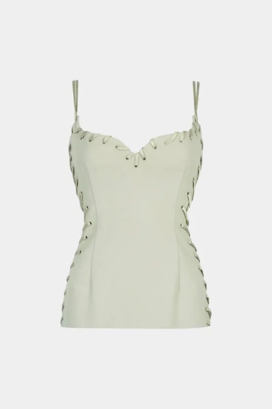 Lace-Up Zipper Cami Top sold by Micas