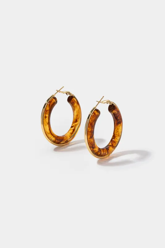 Resin Round Shape Earrings sold by Micas