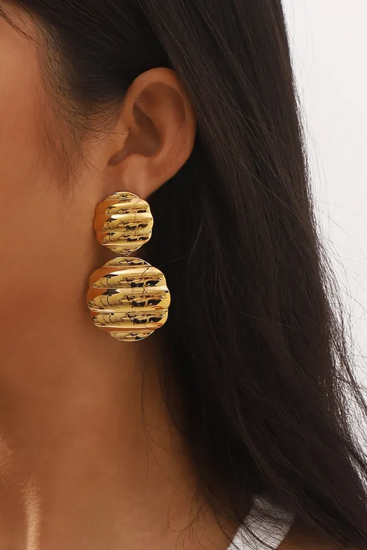 Alloy Stripes Print Earrings sold by Micas