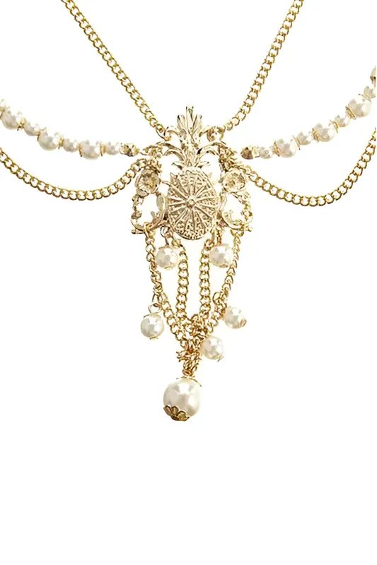 Pearl Fringe Crown Hair Accessory sold by Micas