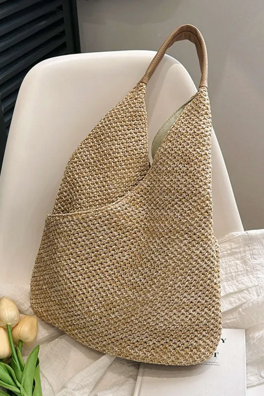 Straw Asymmetrical Shoulder Bag sold by Micas