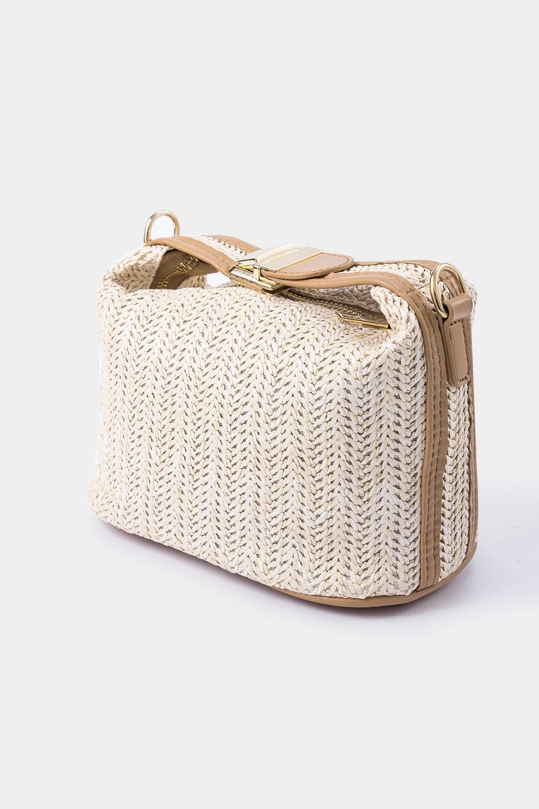 Woven Colorblock Crossbody Tote Bag sold by Micas product image thumbnail 3