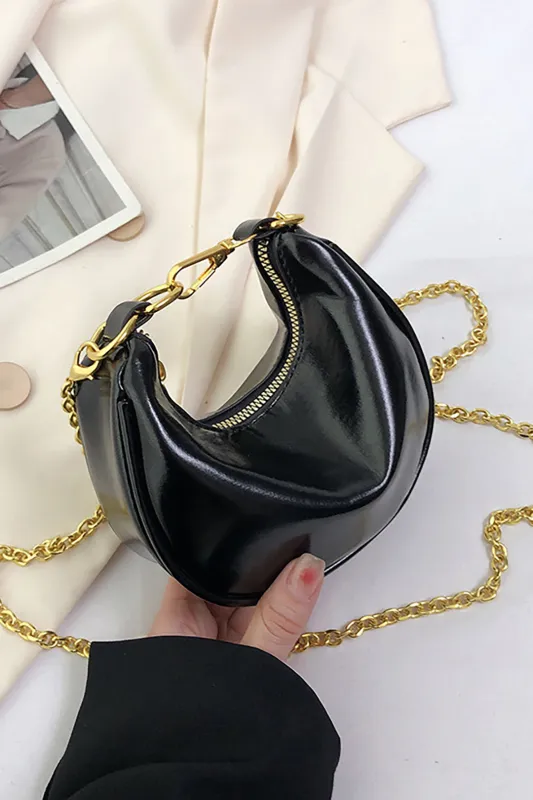 Faux Leather Chain Zipper Tote Bag sold by Micas