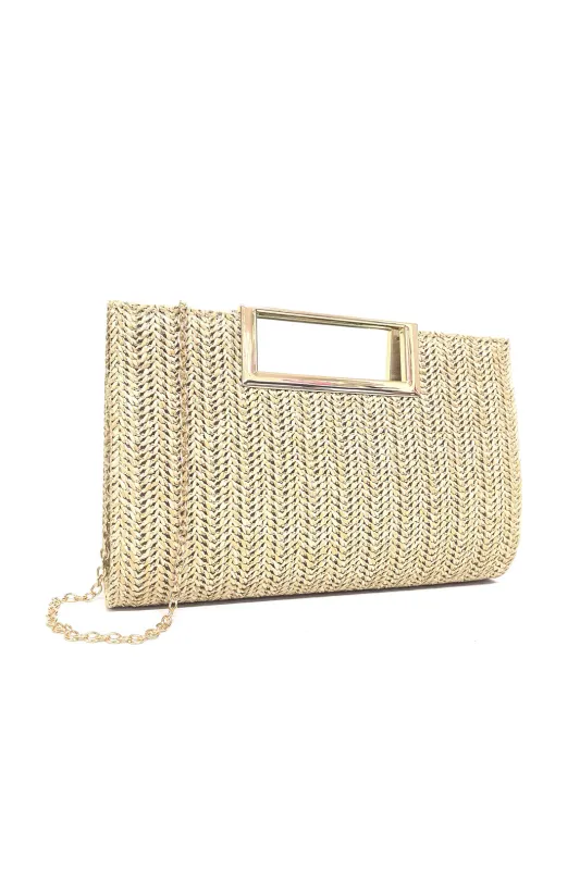 Alloy Square Buckle Clutch Bag sold by Micas
