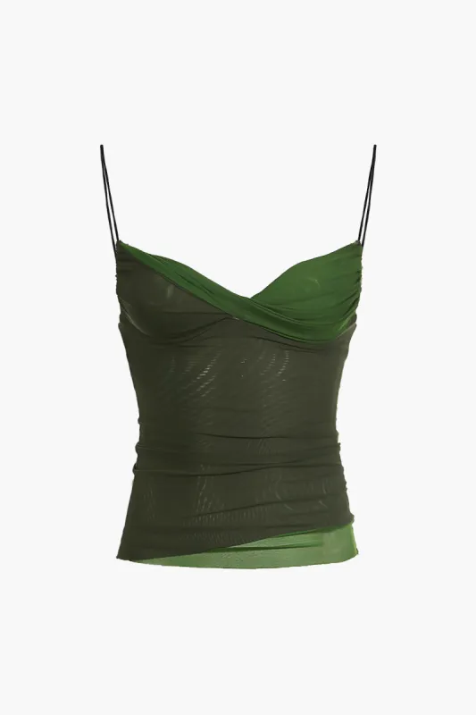 Mesh Twist Knot Cami Top sold by Micas