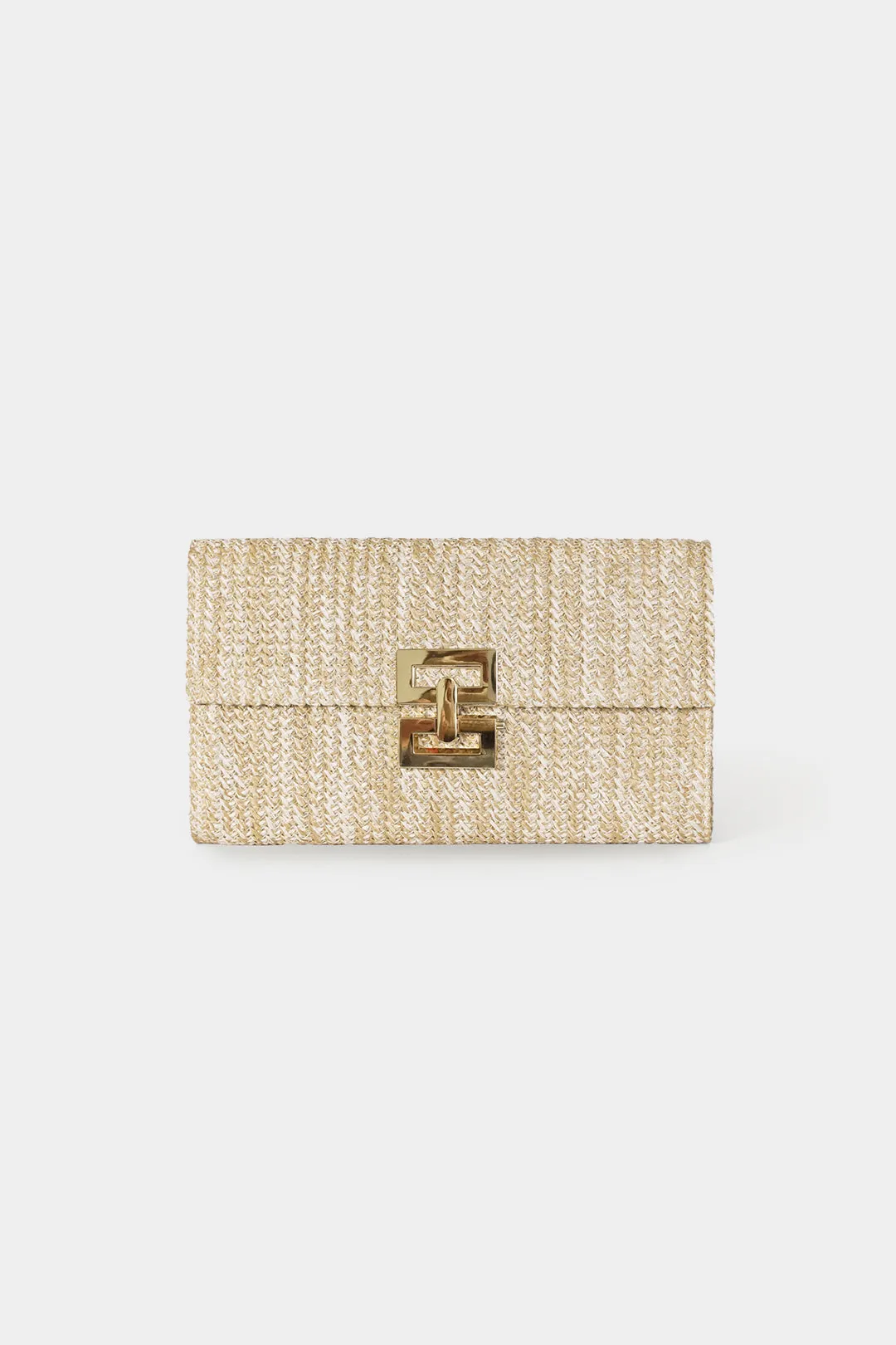 Woven Metallic Buckle Clutch Bag sold by Micas