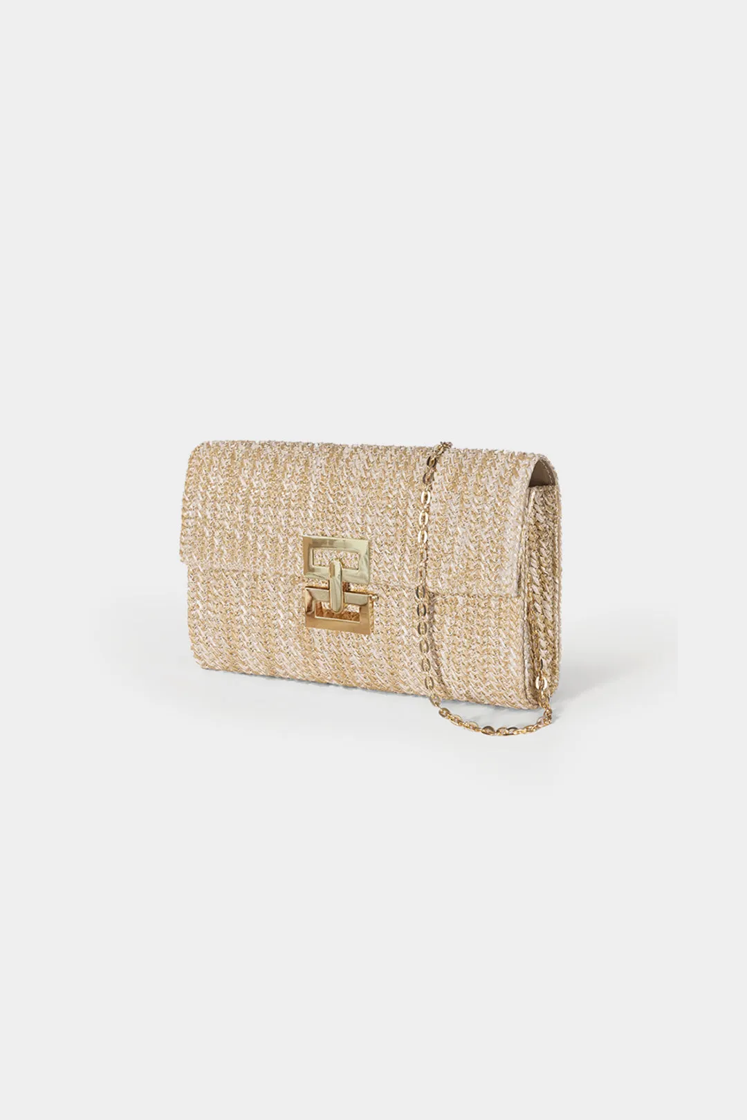 Woven Metallic Buckle Clutch Bag sold by Micas product image thumbnail 2