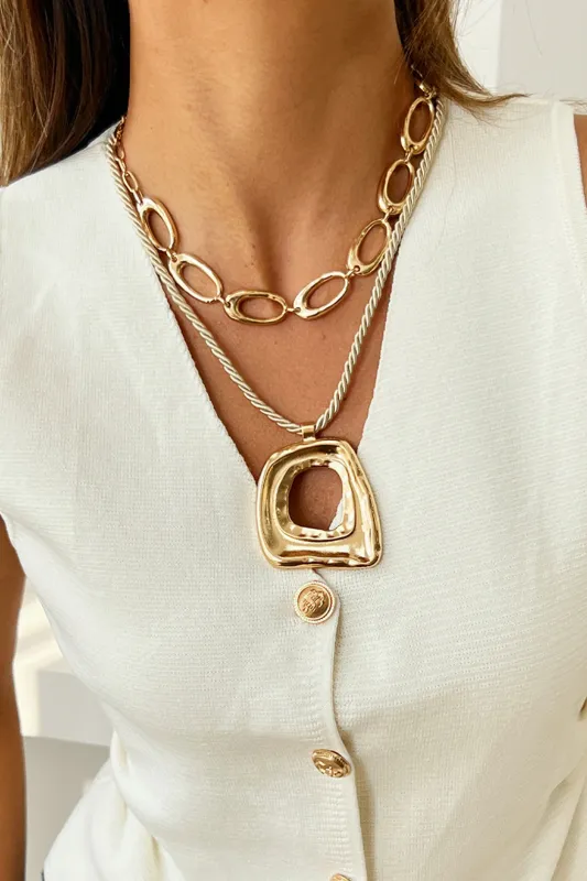 Alloy Irregular Geometric Necklace sold by Micas